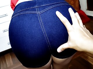 Girl Shows Me How Her New Short Jean Looks On Her free video