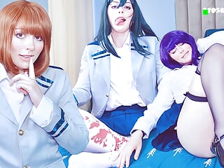Hentai Game: Three Sexy Classmates From Uaacademy Try Seduce You To Fuck Their Pretty Holes free video