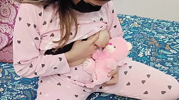 Desi Stepdaughter Playing With Her Favourite Toy Teddy Bear But Her Stepdad Looking To Fuck Her Pussy free video